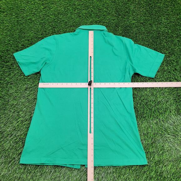 Vintage 80s Jantzen Disco Hippie Button Shirt S/M 19x30 Green - Picture 3 of 12